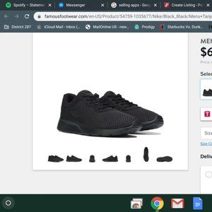 All black nike tajun shoes